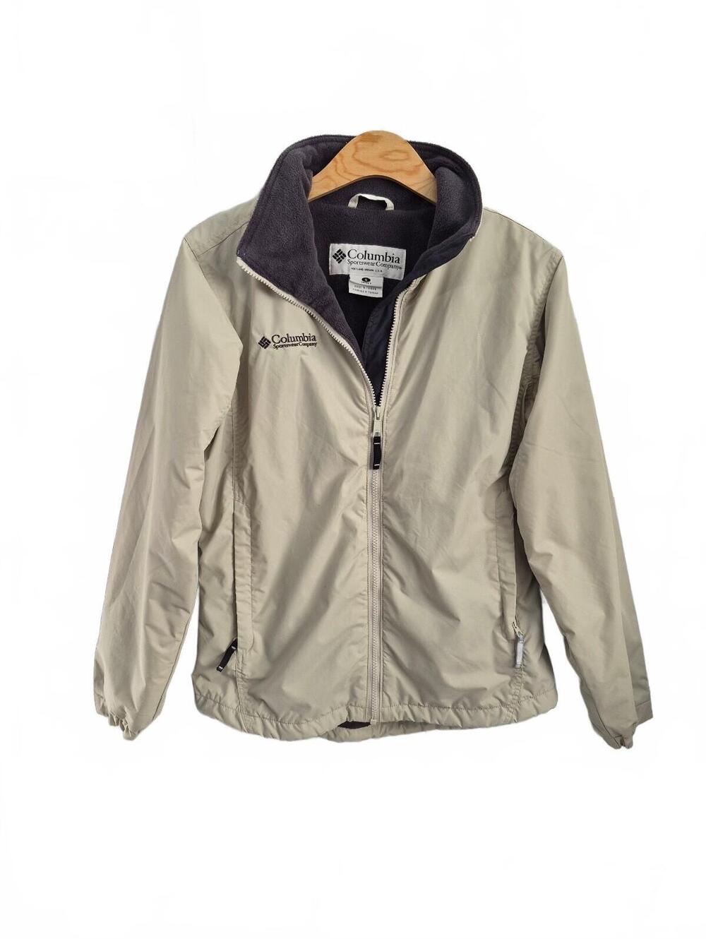 Vintage Columbia Sportswear Women’s Small Fleece Lined Jacket Beige Gray